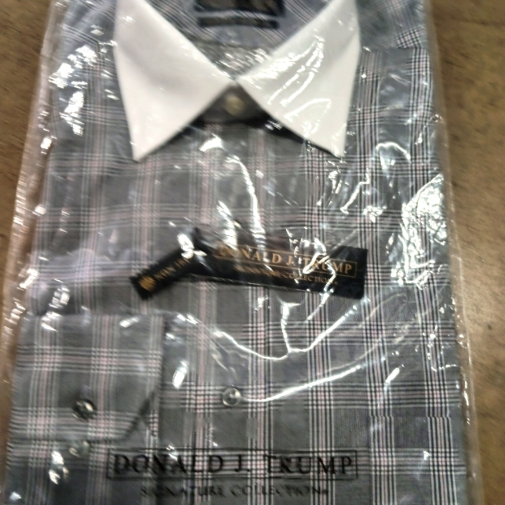 Signature Collection Black Plaid Men's Shirt 16x34/35